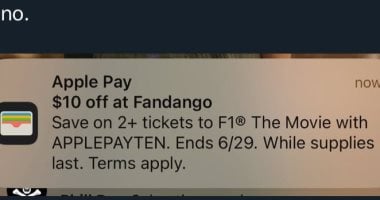 غضب بين مستخدمى آيفون بسبب إعلان لفيلم F1 داخل تطبيق Apple Wallet