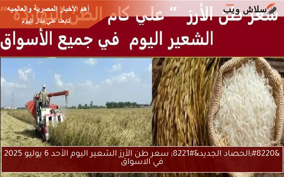 “الحصاد الجديد” سعر طن الأرز الشعير اليوم الأحد 6 يوليو 2025 في الاسواق
