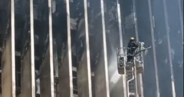 عمليات السيطرة على حريق سنترال رمسيس