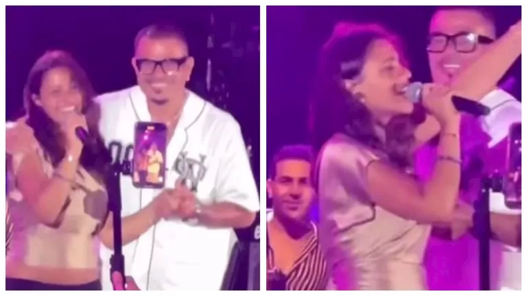 جنا عمرو دياب تغني "خطفوني" بحفل والدها بالساحل الشمالي (صور وفيديو)