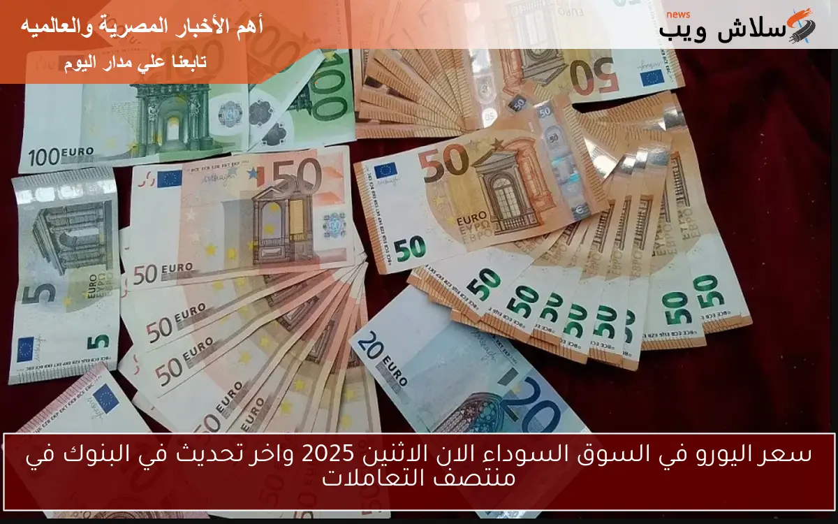 سعر اليورو في السوق السوداء الان الاثنين 2025 واخر تحديث في البنوك في منتصف التعاملات