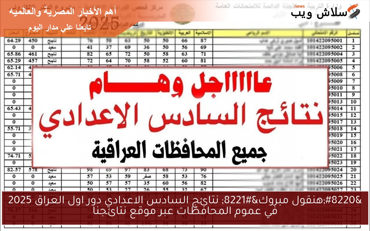“هنقول مبروك” نتائج السادس الاعدادي دور اول العراق 2025 في عموم المحافظات عبر موقع نتائجنا