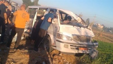 حادث مروع على طريق طنطا كفر الزيات وإصابة 14 شخصًا في انقلاب ميكروباص