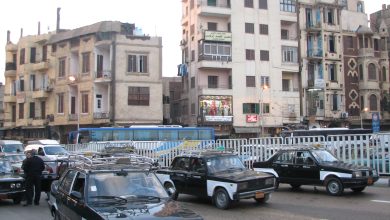 Black and white taxis in Cairo