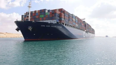 قناة السويس تشهد عبور سفينة الحاويات العملاقة CMA CGM JULES VERNE بعد عبورها بأمان من باب المندب 176
