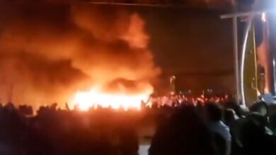 حريق محيط مبنى الإذاعة والتلفزيون بطهران