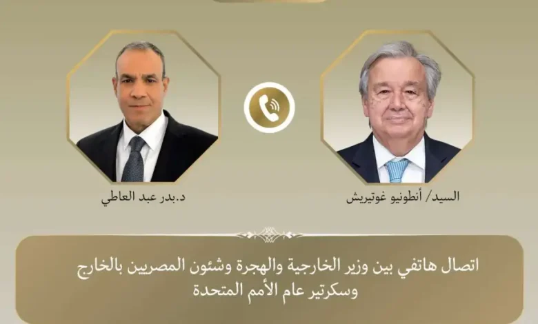 وزير الخارجية المصري وأمين عام الأمم المتحدة
