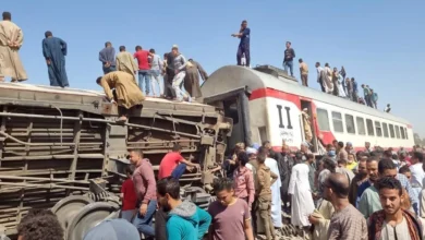 تصادم قطار بضائع بالعين السخنة